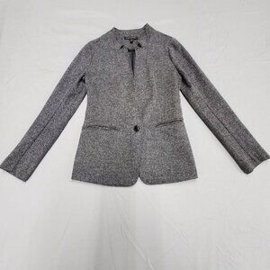 Banana Republic Womens XS Gray Herringbone Knit Blazer One Button Jacket